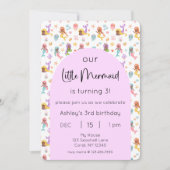 Little Mermaid Birthday Foto Einladung (Vorderseite)