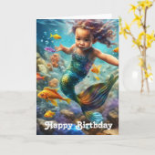 Little Mermaid Birthday Karte (Gelbe Blume)
