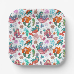 Little Mermaid Birthday Paper Napkin Pappteller