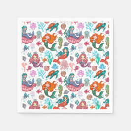 Little Mermaid Birthday Paper Napkin Serviette