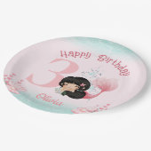 Little Mermaid Birthday Pink Pappteller (Schrägansicht)