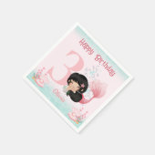 Little Mermaid Birthday Pink Serviette (Ecke)