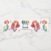 Little Mermaid Birthday Wasserflaschenetikett (Einzelnes Label)