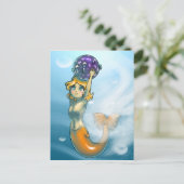 Little Mermaid & Blowfish Postkarte (Stehend Vorderseite)