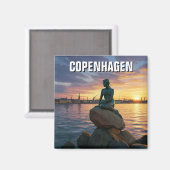 Little Mermaid Copenhagen Denmark Travel Magnet (Vorderseite/Rückseite)