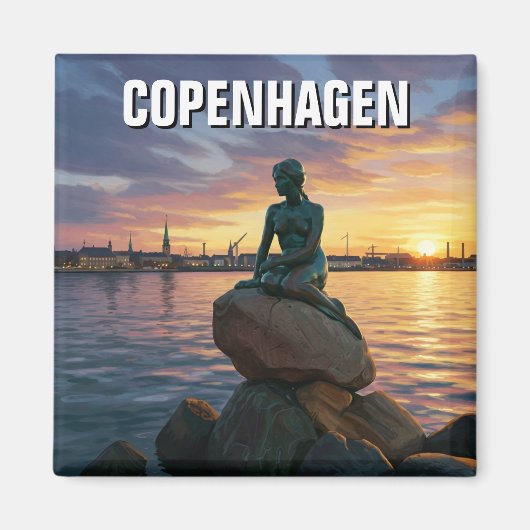 Little Mermaid Copenhagen Denmark Travel Magnet (Vorne)