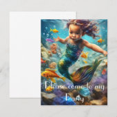 Little Mermaid Einladung (Vorne/Hinten)