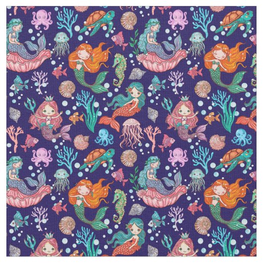Little Mermaid Fabric Stoff (Nahaufnahme)