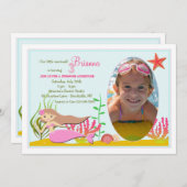 Little Mermaid Foto Einladung (Vorne/Hinten)