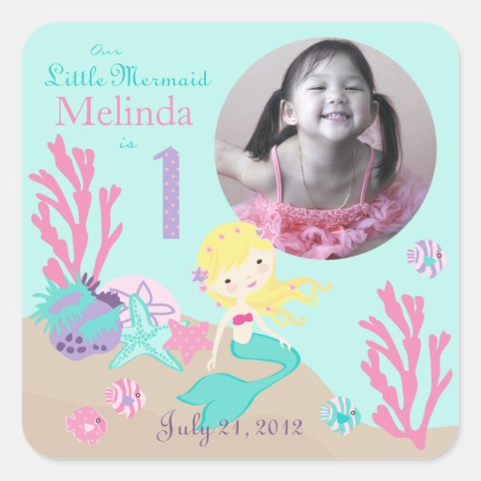 Little Mermaid Foto Sticker Blonde 1 (Vorderseite)