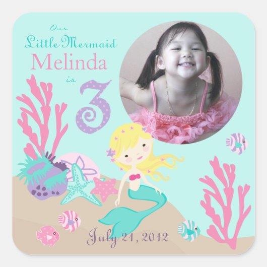 Little Mermaid Foto Sticker Blonde 3 (Vorderseite)