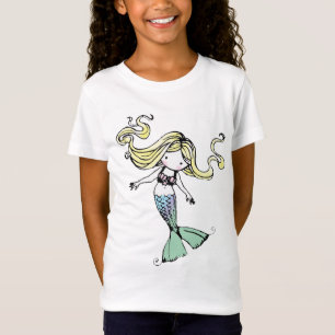 Little Mermaid Girls Baby Doll Shirt