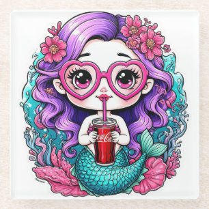 Little Mermaid Glass Untersetzer - Elegantes Dekor