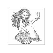 Little Mermaid mit Seepferd Gummi Briefmarke Gummistempel (Prägung)