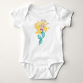 Little Mermaid, Niedliche Meerjungfrau, Blonde Hai Baby Strampler (Vorderseite)