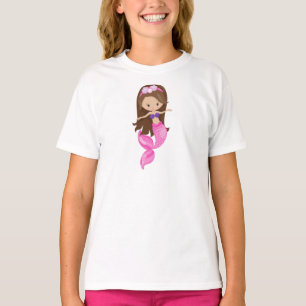 Little Mermaid, Niedliche Meerjungfrau, braune Haa T-Shirt