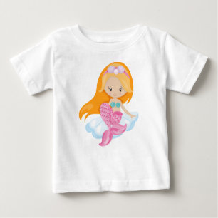 Little Mermaid, Niedliche Meerjungfrau, Orangefarb Baby T-shirt