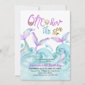 Little Mermaid Oneder Sea 1. Geburtstag Einladung (Vorderseite)
