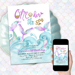 Little Mermaid Oneder Sea 1. Geburtstag Einladung