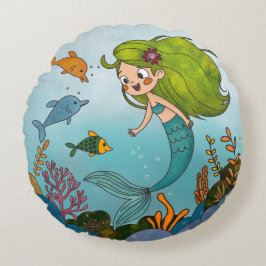 Little mermaid rundes kissen