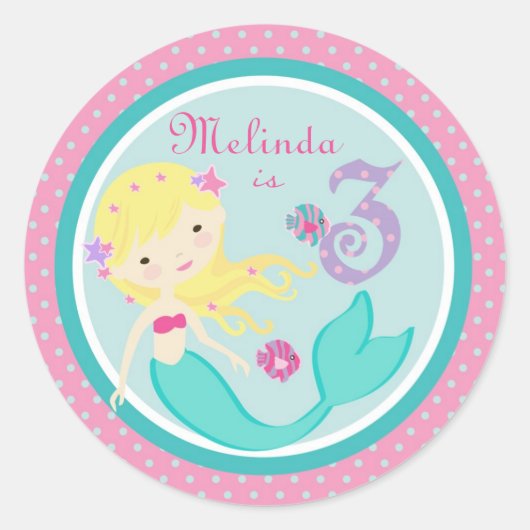 Little Mermaid Sticker Blonde 3B (Vorderseite)