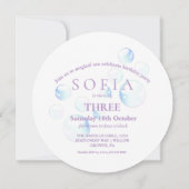 Little Mermaid Three Birthday Party Foto Einladung (Rückseite)