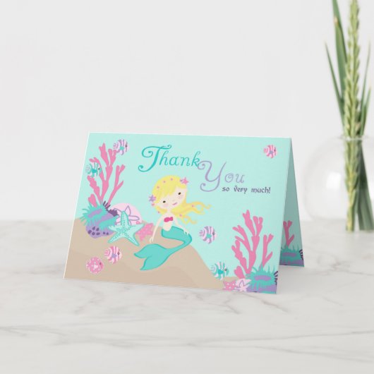 Little Mermaid TY Card 2 Blonde Dankeskarte (Vorderseite)