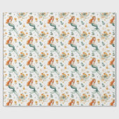 Little Mermaid und Blume Kinder Geschenkpapier (Flach)