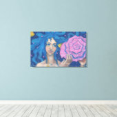 Little Mermaid, Underwater Fantasy Art, Pink Blue Leinwanddruck (Insitu (Holzboden))