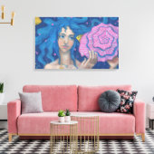 Little Mermaid, Underwater Fantasy Art, Pink Blue Leinwanddruck (Insitu (Wohnzimmer))