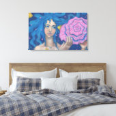 Little Mermaid, Underwater Fantasy Art, Pink Blue Leinwanddruck (Insitu (Schlafzimmer))