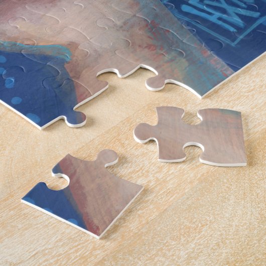 Little Mermaid, Underwater Fantasy Art, Pink Blue Puzzle (Seite)