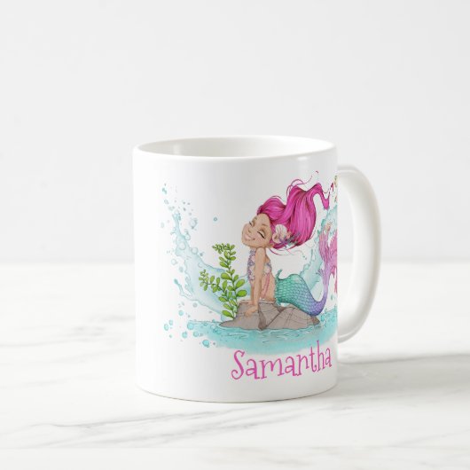 Little Mermaid Watercolor Kaffeetasse (VorderseiteRechts)