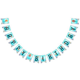 Little Mermaids Happy Birthday Banner
