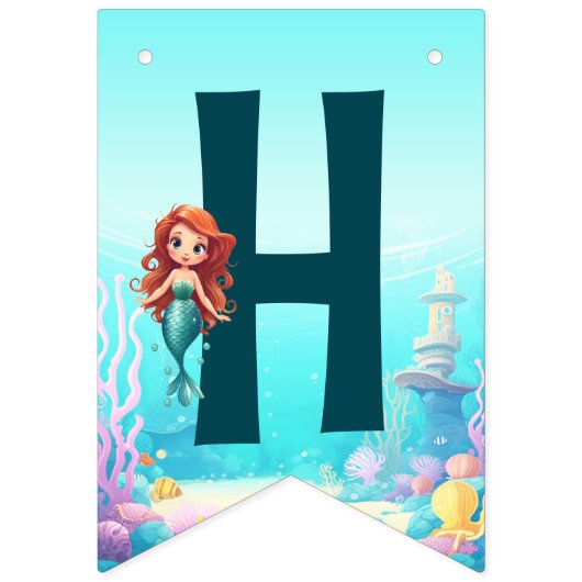 Little Mermaids Happy Birthday Banner (Zweite Fahne)