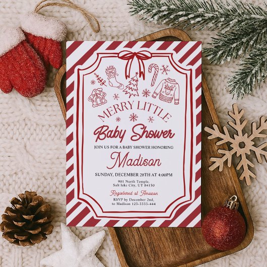 Little Merry Baby Shower Invitation Einladung