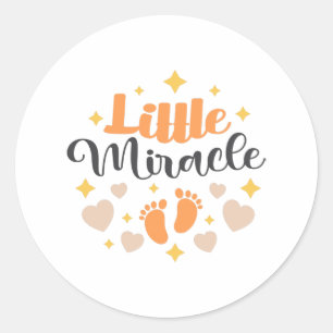 Little Miracle Baby Footprints Runder Aufkleber