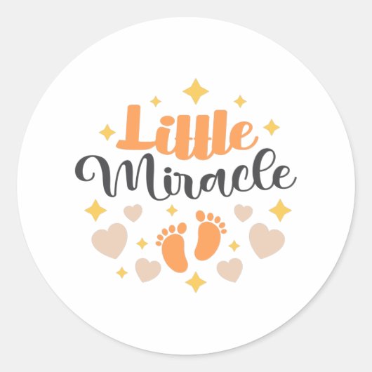Little Miracle Baby Footprints Runder Aufkleber (Vorderseite)