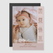 Little Miracle Birth Stats Photo Baby Announcement Magnetkarte (Vorne/Hinten)