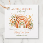 Little Miracle Boho Rainbow Baby Shower  Geschenkanhänger (Vorderseite)