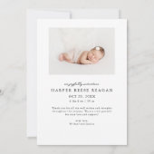 Little Miracle Christmas White Photo Birth  Ankündigung (Rückseite)