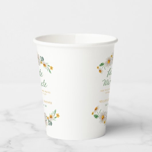 Little Miracle Daisies Baby Shower Scripting Pappbecher (Links)