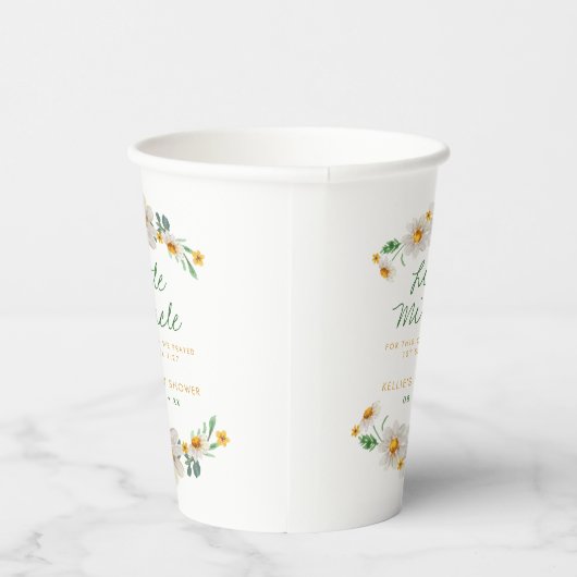 Little Miracle Daisies Baby Shower Scripting Pappbecher (Rechts)