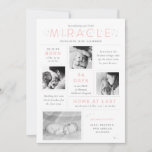 Little Miracle Preemie NICU Infographic Birth Ankündigung<br><div class="desc">Feiern Sie mit dieser Infografik die Heimkehr Ihres Prämie-Babys! Es bietet Platz für 4 Fotos und Geburtsdetails zusammen mit Ihrem NICU-Abschluss-Datum und Platz, um weitere Details über die Geburt Ihres Frühgeborenen zu erfahren. Passen Sie alle Farben an, um Ihren neugeborenen Fotos zu entsprechen, und fügen Sie ein großes Foto auf...</div>