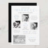 Little Miracle Preemie NICU Infographic Birth Ankündigung (Vorne/Hinten)