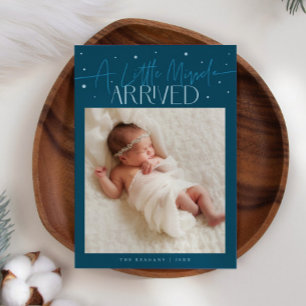 Little Miracle Weihnachten Türkis Foto Geburt Ankündigung