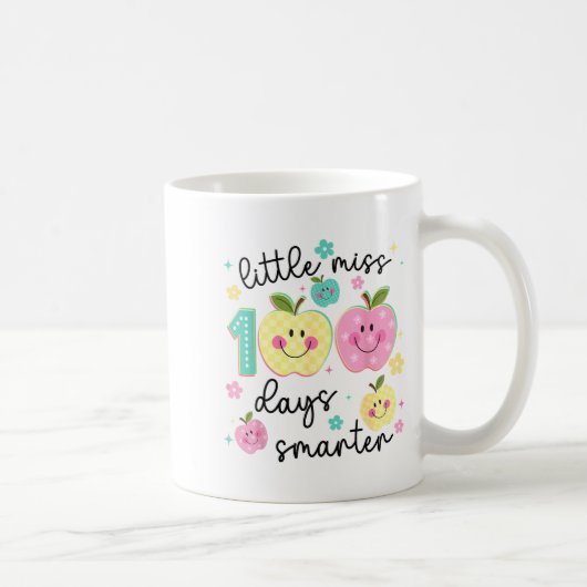 Little Miss 100 Days Smarter Kids Girls 100th Day  Kaffeetasse (Rechts)
