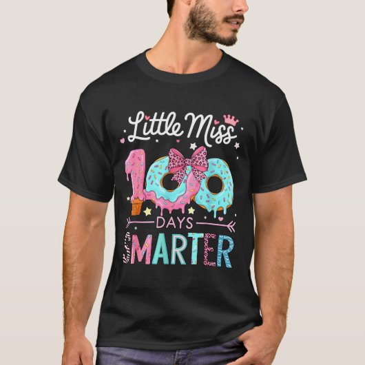Little Miss 100 Days Smarter Kids Girls 100th Day  T-Shirt (Vorderseite)