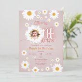 Little Miss 1. Geburtstag Foto Einladung (Stehend Vorderseite)