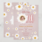 Little Miss 1. Geburtstag Foto Einladung (Vorne/Hinten)